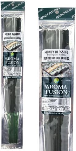 3 - Aroma Fusion 19"" Jumbo Hand Dipped Incense 10-Stick Packs - Money Blessing Scent, Green, AF19CH3 in Saudi Arabia