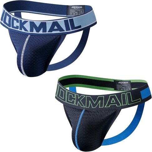 JOCKMAIL 2PCS/Pack Jock strap for Men Sexy Mens Comfort Jockstrap Underwear for Sports Daily Wear and Special Occasions in Kuwait