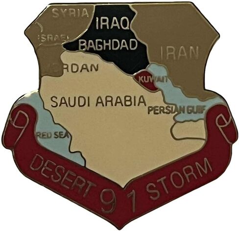 3 عبوات من قبعة عاصفة الصحراء 91 لدراجة نارية على شكل خريطة دبوس M-602 in Kuwait