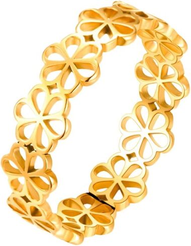 JUDE Jewelers Stainless Steel Floral Pattern Wedding Engagement Anniversary Band Ring in Kuwait