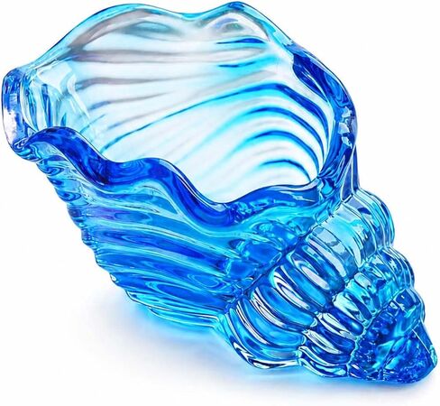 Purple Glass Conch Shell Jewelry Dish| Seashell Trinket Tray for Rings Earrings Necklace| Ocean Coastal Decorative Jewelry Holder for Vanity Bathroom Dresser Nightstand| Gift for Women (Purple) in Saudi Arabia