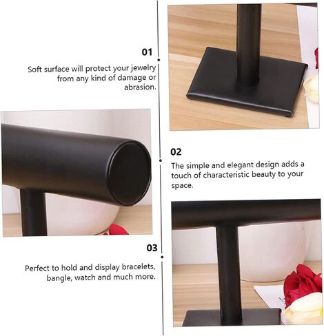 Jewelry Display Stand Elegant Black T-bar Bracelet and Necklace Holder Multi-functional Organizer for Watches Bangles and Accessories for and Events in Kuwait