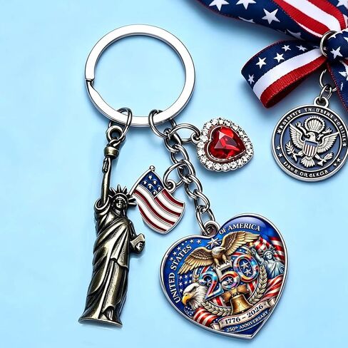 American -Theme Statue of Liberty, Eagle, Native Americans Pocket Watch with 3D 250th Anniversary Handmade Bronze in Saudi Arabia