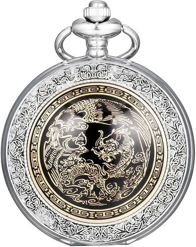 American -Theme Statue of Liberty, Eagle, Native Americans Pocket Watch with 3D 250th Anniversary Handmade Bronze in Saudi Arabia
