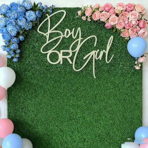 Boy or Girl Sign for Backdrop, Wooden Baby Shower Sign Decoration for Gender Reveal Sign, 13 x 17 inches, Photography Backdrop Party Supplies in Saudi Arabia