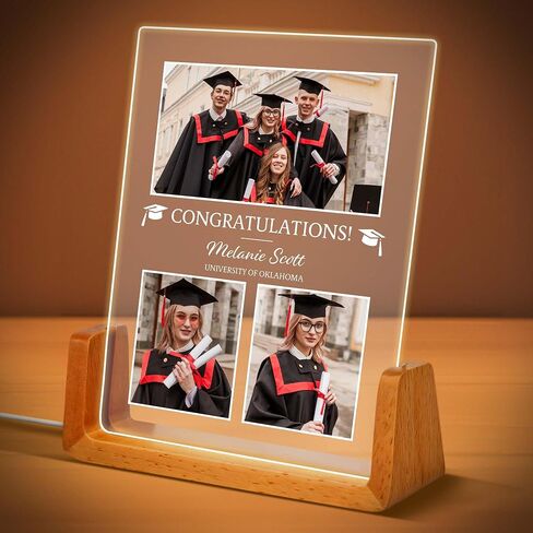 My Sign Center Personalized Gifts for Graduation, Her, Women, Wife, Gift for Girlfriend - Custom Plaque, Customized Picture Frame, 6x8 inches, Thin Crystal-Clear Acrylic, USA Made by ACRYLUXE in Kuwait