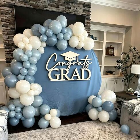 Wooden Congrats Grad Sign for Balloon Arch Backdrop-Graduation Decor with Graduation Cap for Grad Party-Class of 2026 Graduation Party Decoration in Saudi Arabia