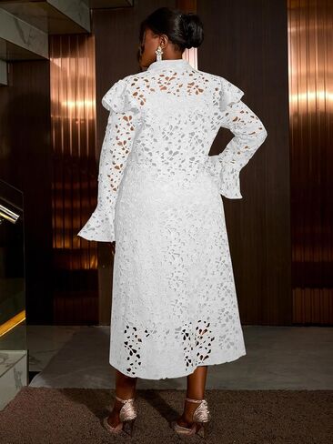 AOMEI Two Piece Dress Sets for Women Slip Shift Midi Dress with Eyelet Lace Button Down Cardigan Cocktail Party Outfits in Kuwait