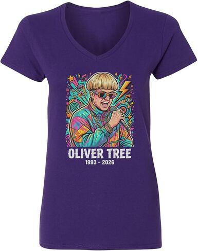 Oliver RIP Memorial Singer Tree Tribute Ladies' V-Neck Tshirt in Saudi Arabia