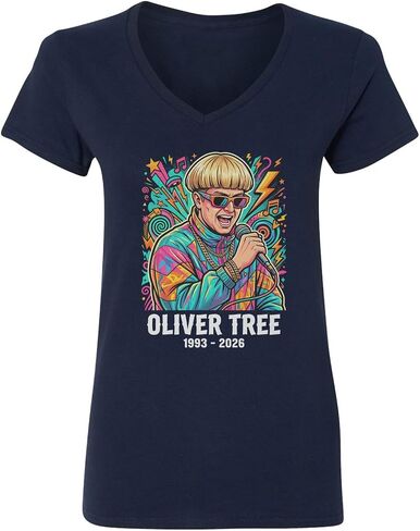 Oliver RIP Memorial Singer Tree Tribute Ladies' V-Neck Tshirt in Saudi Arabia