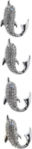 Mobestech 4pcs Metallic Ocean Theme Dolphin Drawer Handles Single Hole Cabinet Pulls with Screws for Room Furniture Decor in Kuwait