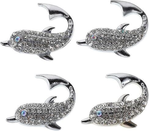 4pcs Dolphin Drawer Knobs for Room, Silver Small Dolphin Cabinet Door Handles, Decorative Furniture Pull Handles for Dresser and Closet, Cute Animal-Themed Drawer Hardware in Saudi Arabia