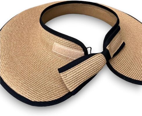 Wide Brim Visor Hat for Women | Foldable Roll-up, Bow Back Detail, Sport Visor, UPF 50+ Protection in Kuwait