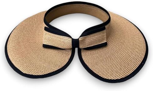 Wide Brim Visor Hat for Women | Foldable Roll-up, Bow Back Detail, Sport Visor, UPF 50+ Protection in Kuwait
