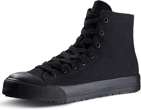 Non-Slip Work Shoes for Men & Women, Unisex Slip-Resistant (Oil & Water) Sneakers for Food Service, Black High Top Restaurant Chef Server Boots, Comfortable Anti-Slip Kitchen Shoes in Saudi Arabia