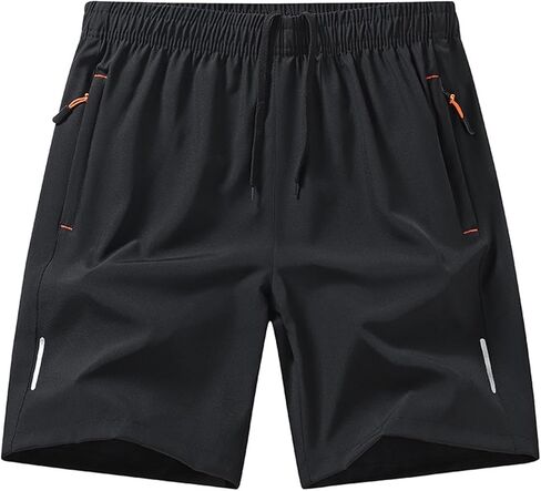 Mens Athletic Gym Shorts Lightweight Quick Dry Running Workout Basketball Shorts Sports Short with Zipper Pockets in Kuwait