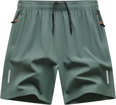 Mens Athletic Gym Shorts Lightweight Quick Dry Running Workout Basketball Shorts Sports Short with Zipper Pockets in Kuwait
