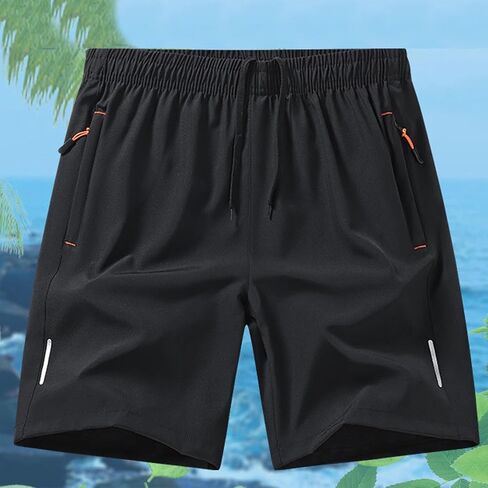 Mens Athletic Gym Shorts Lightweight Quick Dry Running Workout Basketball Shorts Sports Short with Zipper Pockets in Kuwait