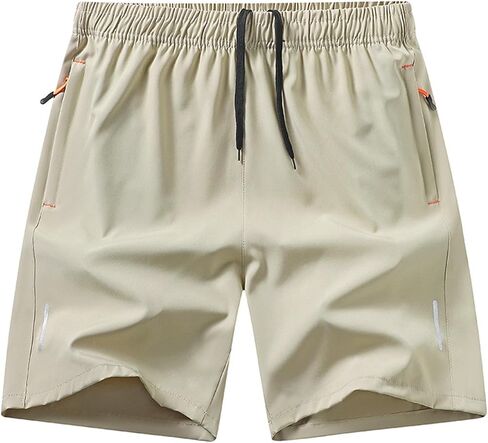 Mens Athletic Gym Shorts Lightweight Quick Dry Running Workout Basketball Shorts Sports Short with Zipper Pockets in Kuwait