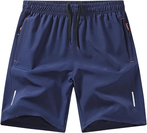 Mens Athletic Gym Shorts Lightweight Quick Dry Running Workout Basketball Shorts Sports Short with Zipper Pockets in Kuwait