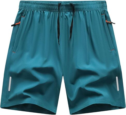 Mens Athletic Gym Shorts Lightweight Quick Dry Running Workout Basketball Shorts Sports Short with Zipper Pockets in Kuwait