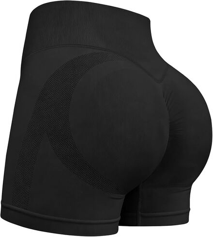 Women Workout Gym Shorts Mid Waisted Seamless Butt Lifting Scrunch Shorts Tummy Control Gym Yoga Biker Shorts in Saudi Arabia