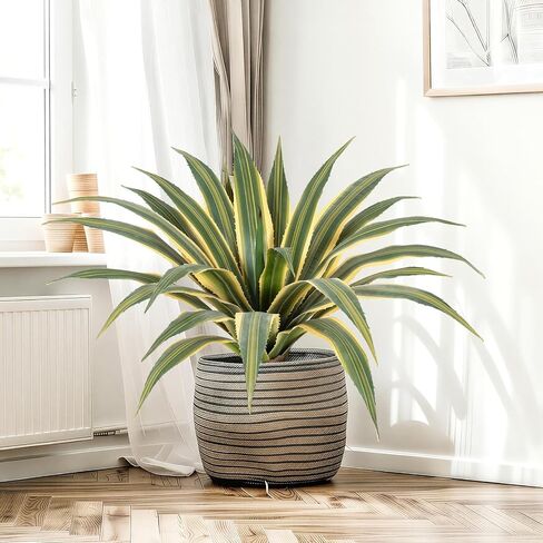 Artificial Agave Plants Outdoor, 24" Large UV Resistant Spiked Fake Agave with 24 Lifelike Leaves, Faux Succulents Plant for Home Front Porch Patio Garden Yard Indoor Decor 1Pack in Kuwait