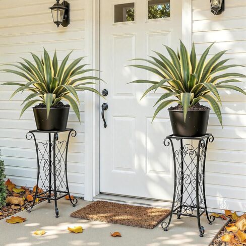 Artificial Agave Plants Outdoor, 24" Large UV Resistant Spiked Fake Agave with 24 Lifelike Leaves, Faux Succulents Plant for Home Front Porch Patio Garden Yard Indoor Decor 1Pack in Kuwait