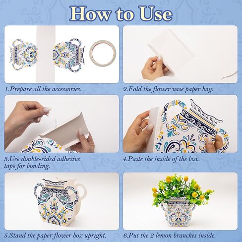 18 PCS Amalfi Coast Party Decorations, 6 Blue Tiles Lemon Table Centerpiece Decor Box with 12 Artificial Lemons for Mediterranean Wedding Capri Lemon Themed Party Baby Shower Birthday Party Decor in Saudi Arabia