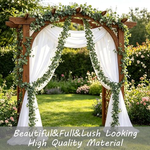 Delphinus 2 Pack Artificial Eucalyptus Garland | Fake Eucalyptus Leaves Vines, For Table Wedding Party, Indoor Outdoor Use, Arch Wall Mantle Room Decoration in Saudi Arabia