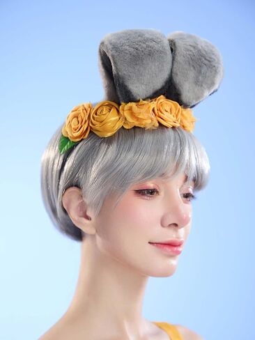 miccostumes Women's Costume Rabbit Cosplay Gown Dress with Ear Hairband and Flower Hair Accessory in Kuwait