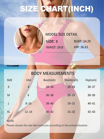 swimall Womens High Waist Bikini Set Ruched Triangle Sexy Swimsuit Gold Metal Two Piece Bathing Suit in Saudi Arabia