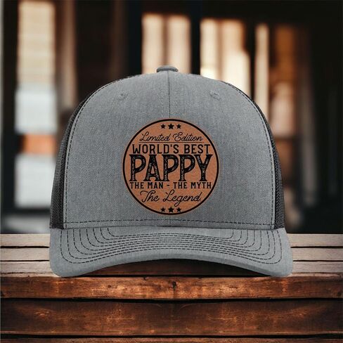 Pappy Gifts - Fathers Day Hats for Grandpa - Worlds Best Pappy - Promoted to Grandpa Fathers Day Christmas Birthday Gift - Man Myth Legend - Golf Hats for Men 2025 - Richardson 112 Trucker Hat in Saudi Arabia