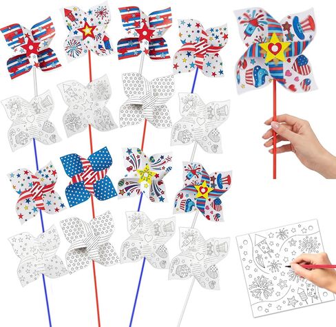 DPKOW Patriotic Coloring Glasses 4th of July Party Favors, 18Pcs Independence Day Party Paper Glasses 4th of July Accessories 250 Anniversary USA Art Crafts Supplies Memorial Day Patriotic Decorations in Saudi Arabia