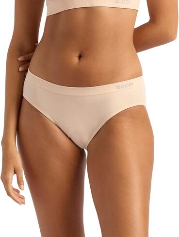 Boody - Hipster Bikini -Women’s Underwear -Low Rise, Cheeky Cut, Moderate Coverage - Flat-Ribbed Waistband -Bamboo Viscose - Shell, X-Large in Saudi Arabia