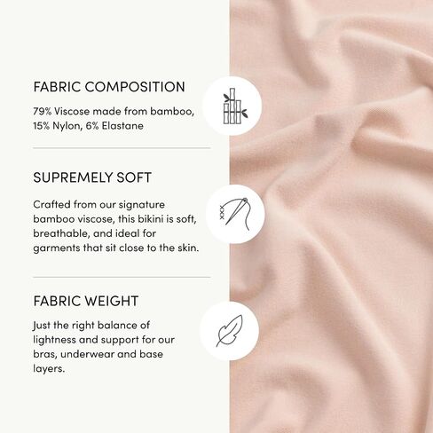 Boody - Hipster Bikini -Women’s Underwear -Low Rise, Cheeky Cut, Moderate Coverage - Flat-Ribbed Waistband -Bamboo Viscose - Shell, X-Large in Saudi Arabia