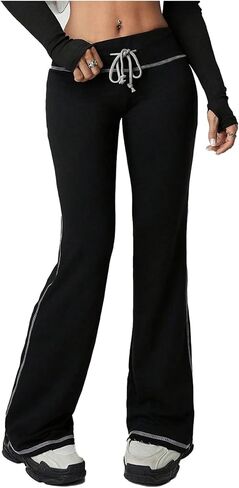 SHENHE Women's Y2k Flare Leggings Yoga Pants Low Rise Drawstring Casual Lounge Gym Sweatpants in Kuwait