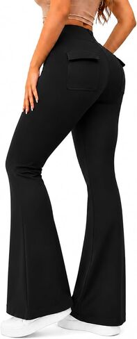 Avanova Women Bootcut Yoga Pants Flare Leggings Scrunch Butt Lifting with Pockets for Yoga Workout Gym in Kuwait