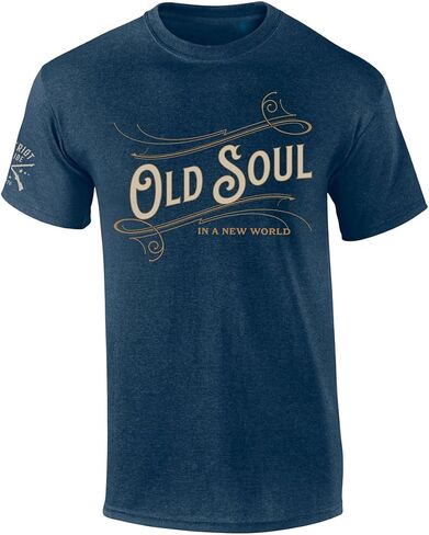 Trenz Shirt Company Old Soul in a New World Whispy Design Short Sleeve Graphic Tee in Kuwait