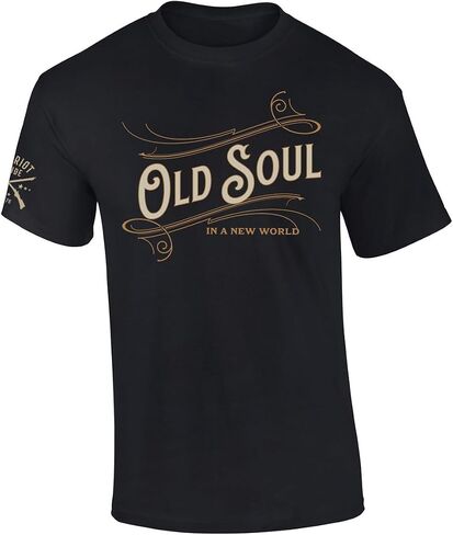 Trenz Shirt Company Old Soul in a New World Whispy Design Short Sleeve Graphic Tee in Kuwait