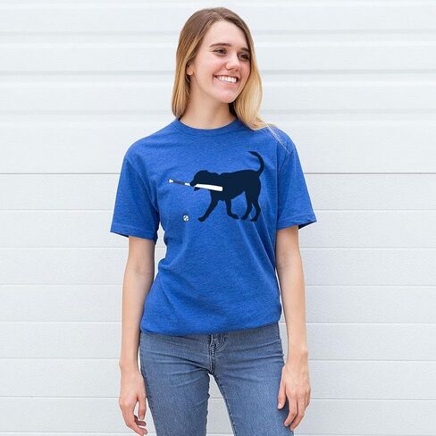 ChalkTalkSPORTS Baseball Dog Short Sleeve T-Shirt | Baseball Tee | Youth and Adult Sizes in Kuwait