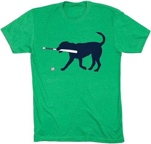 ChalkTalkSPORTS Baseball Dog Short Sleeve T-Shirt | Baseball Tee | Youth and Adult Sizes in Kuwait