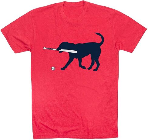 ChalkTalkSPORTS Baseball Dog Short Sleeve T-Shirt | Baseball Tee | Youth and Adult Sizes in Kuwait