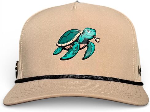 Logie Joe's Salty Turtle Golf Hat | Snapback Cap | Built-in Magnetic Ball Marker Holder + Marker Included | Adjustable | One Size | Sea Turtle Beige in Saudi Arabia