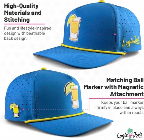 Logie Joe's Salty Turtle Golf Hat | Snapback Cap | Built-in Magnetic Ball Marker Holder + Marker Included | Adjustable | One Size | Sea Turtle Beige in Saudi Arabia