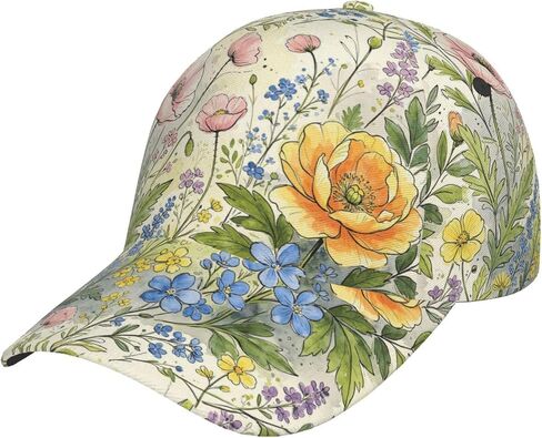 Flower Baseball Cap for Men Women Trucker Hats Funny Ball Cap Casual Outdoor Sports Sun Hat for Travel Beach in Saudi Arabia