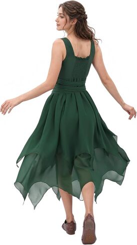 Renaissance Fairy Dress, Medieval Fantasy Style with Off-Shoulder, Moss Green in Saudi Arabia
