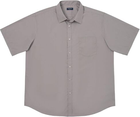 Double Pump Men's Big and Tall Short Sleeve Dress Shirts Business Casual Solid Button Down Shirt Relaxed Fit XXL-6XL Tall in Saudi Arabia