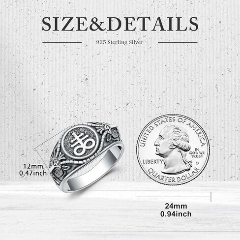 Santanic Ring for Men Size 9/10/11 In 925 Sterling Silver in Kuwait