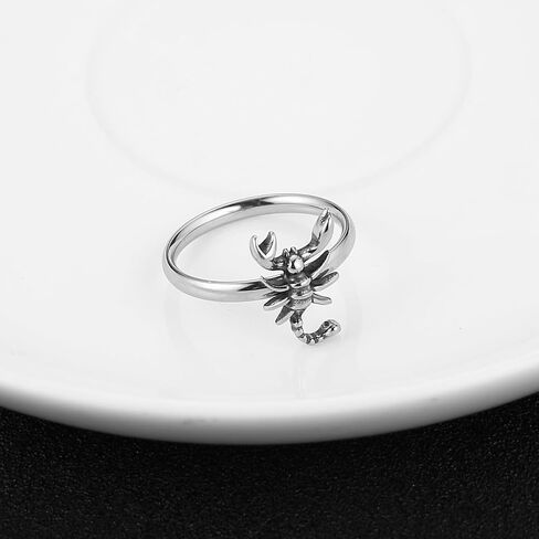 HZMAN Gothic Scorpion Ring for Men Women, Stainless Steel Vintage Punk Band Ring, Non-Adjustable Size 6-10, Statement Pinky Ring for Daily Wear in Kuwait